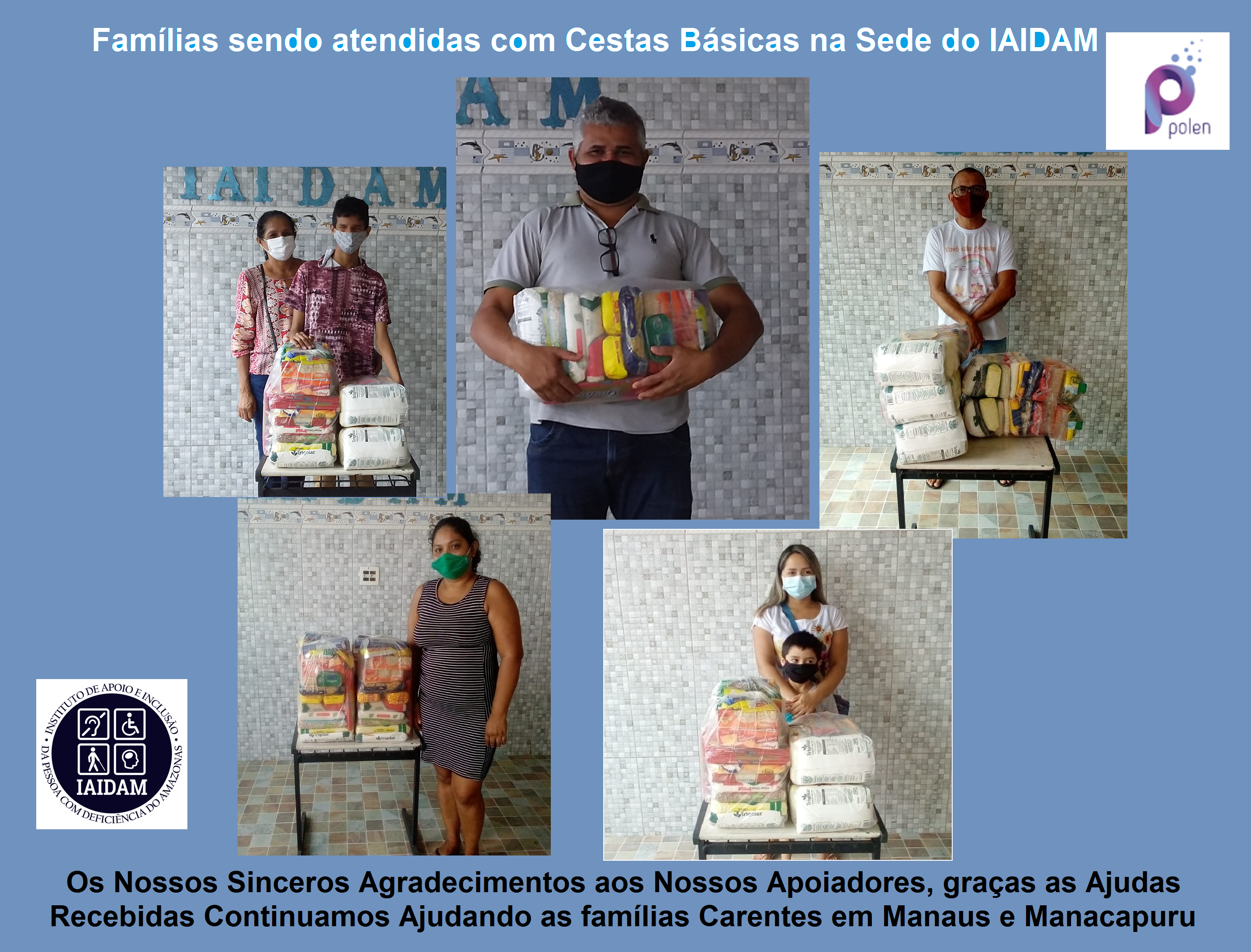 Famílias sendo ajudadas em Manaus