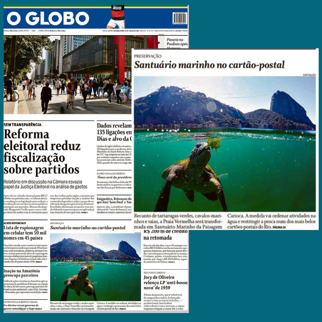 Reportagem de capa no Jornal OGlobo 